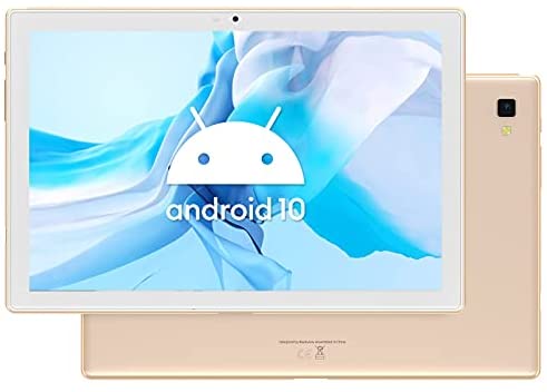 Tablet Blackview Tab8, 10.1 inch Android 10 Tablets with 4GB+64 GB Octa Core Processor,1920×1200 IPS FHD Display, 13MP+5MP Dual Camera, GPS, FM, 5G WiFi, 3G Phone, Gold